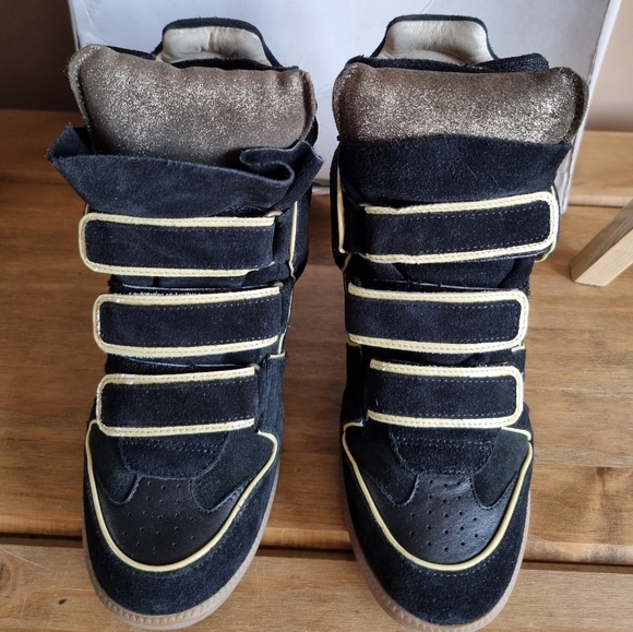 Isabel marant wila sneakers suede black/gold uk 3 Bnwb see description - Picture 2 of 11
